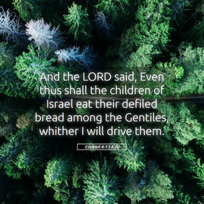 Picture 05 - Ezekiel 4:13 KJV - And the LORD said, Even thus shall the children - Bible Verse Picture
