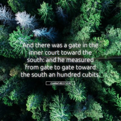 Picture 05 - Ezekiel 40:27 KJV - And there was a gate in the inner court toward - Bible Verse Picture
