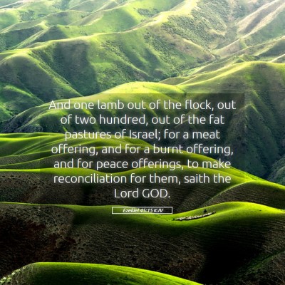 Picture 05 - Ezekiel 45:15 KJV - And one lamb out of the flock, out of two - Bible Verse Picture