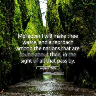 Picture 05 - Ezekiel 5:14 KJV - Moreover I will make thee waste, and a reproach - Bible Verse Picture