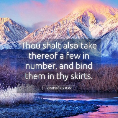 Picture 05 - Ezekiel 5:3 KJV - Thou shalt also take thereof a few in number, and - Bible Verse Picture
