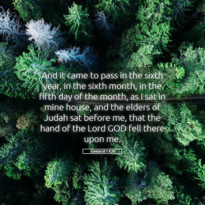 Picture 05 - Ezekiel 8:1 KJV - And it came to pass in the sixth year, in the - Bible Verse Picture