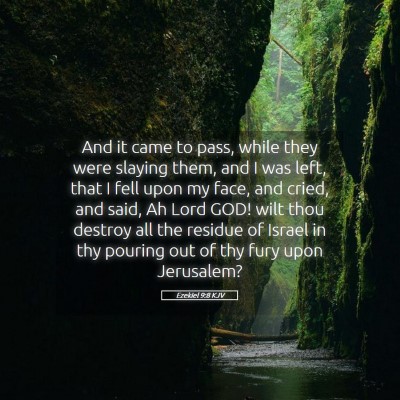Picture 05 - Ezekiel 9:8 KJV - And it came to pass, while they were slaying - Bible Verse Picture