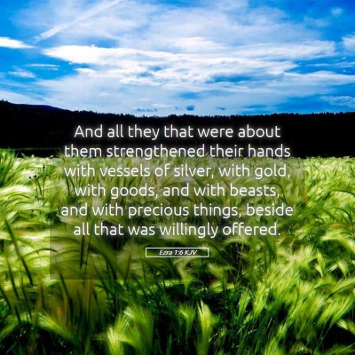 Picture 05 - Ezra 1:6 KJV - And all they that were about them strengthened - Bible Verse Picture