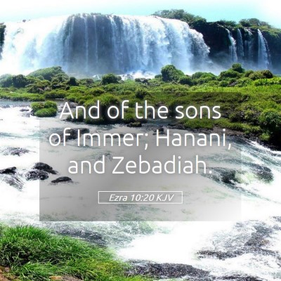 Picture 05 - Ezra 10:20 KJV - And of the sons of Immer; Hanani, and - Bible Verse Picture