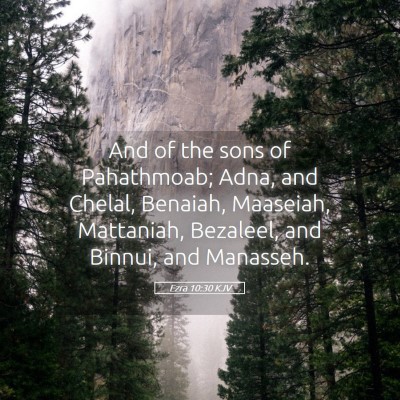 Picture 05 - Ezra 10:30 KJV - And of the sons of Pahathmoab; Adna, and Chelal, - Bible Verse Picture