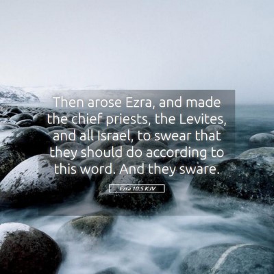 Picture 05 - Ezra 10:5 KJV - Then arose Ezra, and made the chief priests, the - Bible Verse Picture