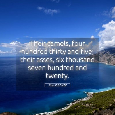 Picture 05 - Ezra 2:67 KJV - Their camels, four hundred thirty and five; their - Bible Verse Picture