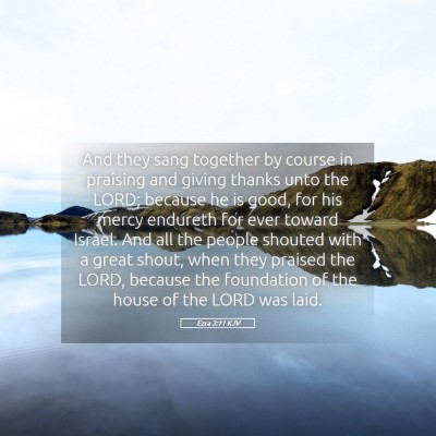 Picture 05 - Ezra 3:11 KJV - And they sang together by course in praising and - Bible Verse Picture