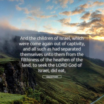 Picture 05 - Ezra 6:21 KJV - And the children of Israel, which were come again - Bible Verse Picture