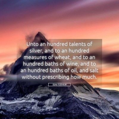 Picture 05 - Ezra 7:22 KJV - Unto an hundred talents of silver, and to an - Bible Verse Picture