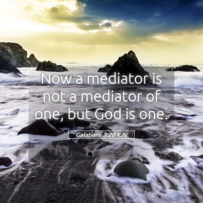 Picture 05 - Galatians 3:20 KJV - Now a mediator is not a mediator of one, but God - Bible Verse Picture