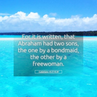 Picture 05 - Galatians 4:22 KJV - For it is written, that Abraham had two sons, the - Bible Verse Picture