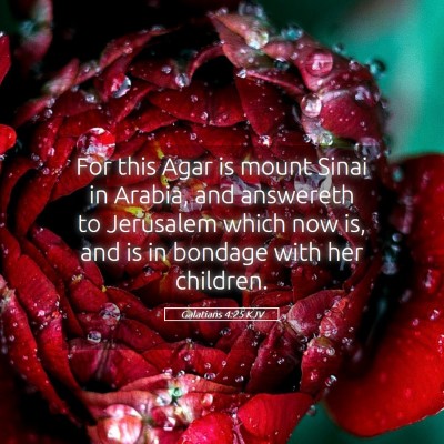 Picture 05 - Galatians 4:25 KJV - For this Agar is mount Sinai in Arabia, and - Bible Verse Picture