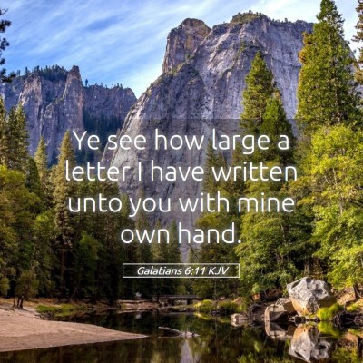 Picture 05 - Galatians 6:11 KJV - Ye see how large a letter I have written unto you - Bible Verse Picture
