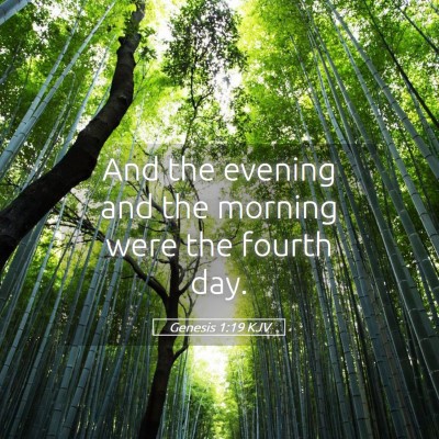 Picture 05 - Genesis 1:19 KJV - And the evening and the morning were the fourth - Bible Verse Picture