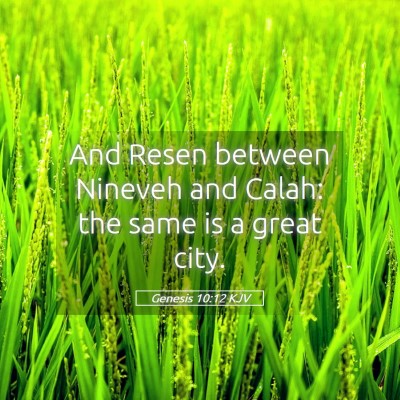 Picture 05 - Genesis 10:12 KJV - And Resen between Nineveh and Calah: the same is - Bible Verse Picture