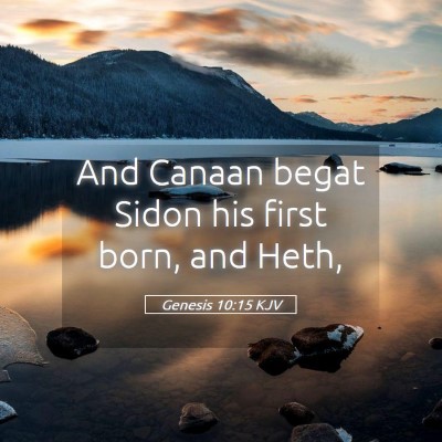 Picture 05 - Genesis 10:15 KJV - And Canaan begat Sidon his first born, and - Bible Verse Picture