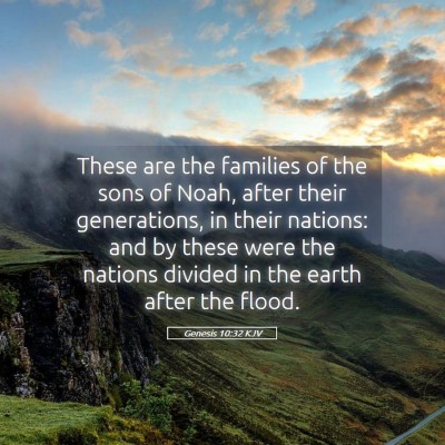 Picture 05 - Genesis 10:32 KJV - These are the families of the sons of Noah, after - Bible Verse Picture