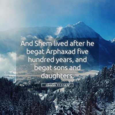 Picture 05 - Genesis 11:11 KJV - And Shem lived after he begat Arphaxad five - Bible Verse Picture