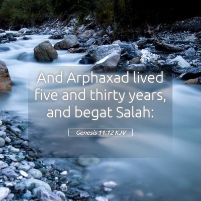 Picture 05 - Genesis 11:12 KJV - And Arphaxad lived five and thirty years, and - Bible Verse Picture