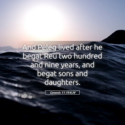 Picture 05 - Genesis 11:19 KJV - And Peleg lived after he begat Reu two hundred - Bible Verse Picture
