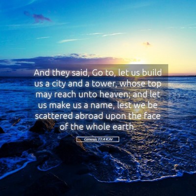 Picture 05 - Genesis 11:4 KJV - And they said, Go to, let us build us a city and - Bible Verse Picture