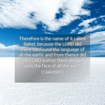 Picture 05 - Genesis 11:9 KJV - Therefore is the name of it called Babel; because - Bible Verse Picture
