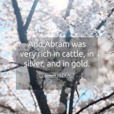 Picture 05 - Genesis 13:2 KJV - And Abram was very rich in cattle, in silver, and - Bible Verse Picture