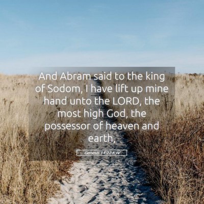 Picture 05 - Genesis 14:22 KJV - And Abram said to the king of Sodom, I have lift - Bible Verse Picture