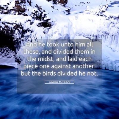 Picture 05 - Genesis 15:10 KJV - And he took unto him all these, and divided them - Bible Verse Picture