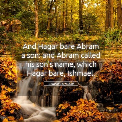 Picture 05 - Genesis 16:15 KJV - And Hagar bare Abram a son: and Abram called his - Bible Verse Picture
