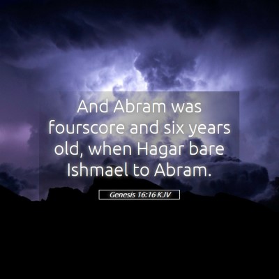 Picture 05 - Genesis 16:16 KJV - And Abram was fourscore and six years old, when - Bible Verse Picture