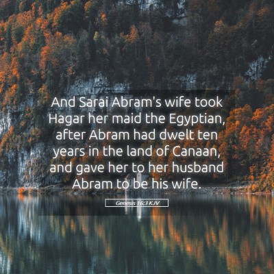 Picture 05 - Genesis 16:3 KJV - And Sarai Abram's wife took Hagar her maid the - Bible Verse Picture
