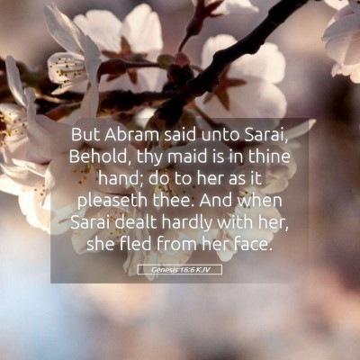 Picture 05 - Genesis 16:6 KJV - But Abram said unto Sarai, Behold, thy maid is in - Bible Verse Picture