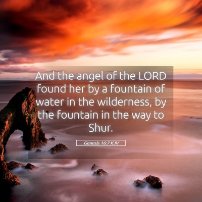 Picture 05 - Genesis 16:7 KJV - And the angel of the LORD found her by a fountain - Bible Verse Picture