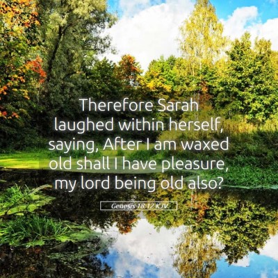 Picture 05 - Genesis 18:12 KJV - Therefore Sarah laughed within herself, saying, - Bible Verse Picture