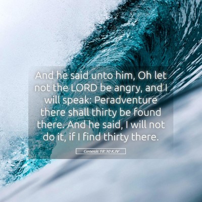 Picture 05 - Genesis 18:30 KJV - And he said unto him, Oh let not the LORD be - Bible Verse Picture