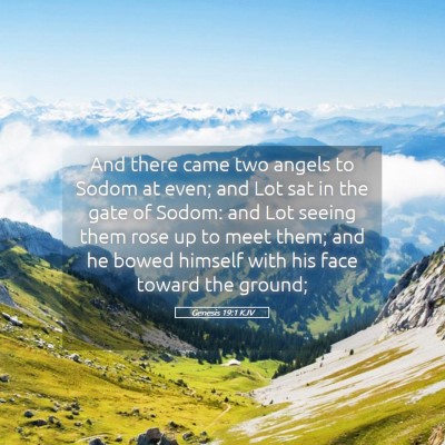 Picture 05 - Genesis 19:1 KJV - And there came two angels to Sodom at even; and - Bible Verse Picture