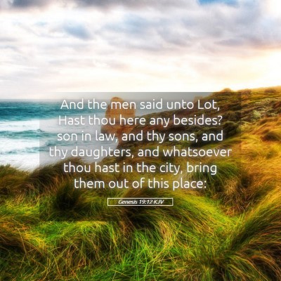Picture 05 - Genesis 19:12 KJV - And the men said unto Lot, Hast thou here any - Bible Verse Picture