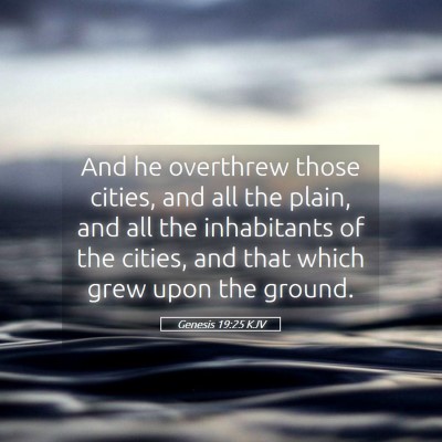 Picture 05 - Genesis 19:25 KJV - And he overthrew those cities, and all the plain, - Bible Verse Picture