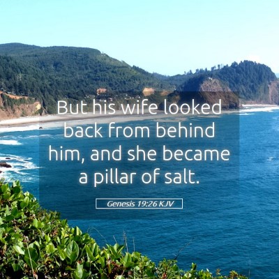 Picture 05 - Genesis 19:26 KJV - But his wife looked back from behind him, and she - Bible Verse Picture