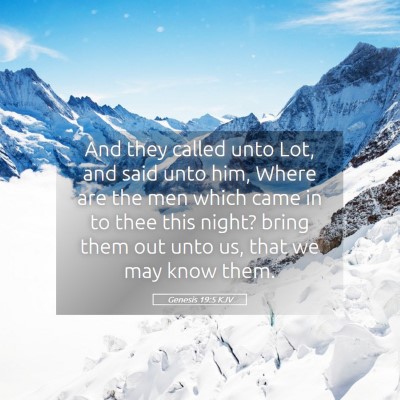 Picture 05 - Genesis 19:5 KJV - And they called unto Lot, and said unto him, - Bible Verse Picture