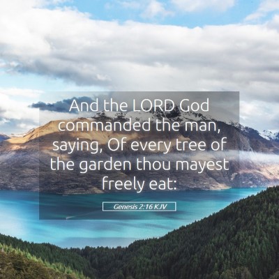 Picture 05 - Genesis 2:16 KJV - And the LORD God commanded the man, saying, Of - Bible Verse Picture