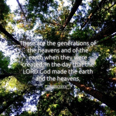 Picture 05 - Genesis 2:4 KJV - These are the generations of the heavens and of - Bible Verse Picture