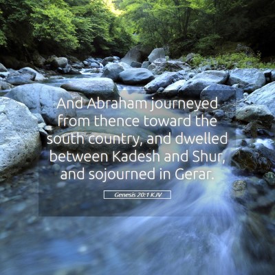 Picture 05 - Genesis 20:1 KJV - And Abraham journeyed from thence toward the - Bible Verse Picture