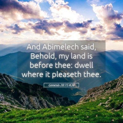 Picture 05 - Genesis 20:15 KJV - And Abimelech said, Behold, my land is before - Bible Verse Picture
