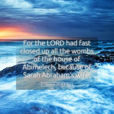 Picture 05 - Genesis 20:18 KJV - For the LORD had fast closed up all the wombs of - Bible Verse Picture