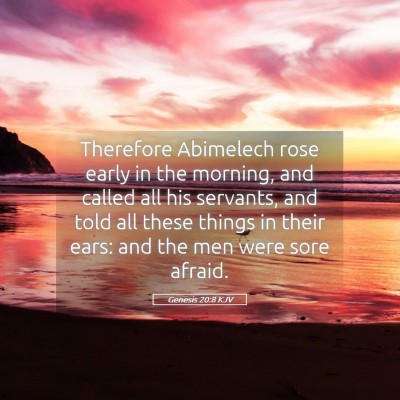 Picture 05 - Genesis 20:8 KJV - Therefore Abimelech rose early in the morning, - Bible Verse Picture