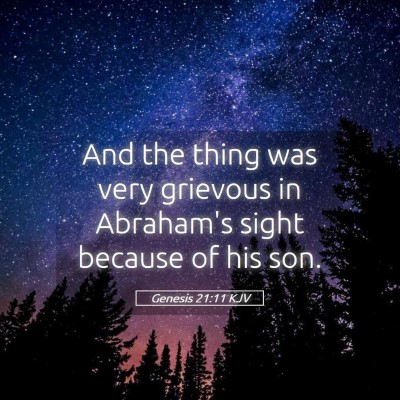 Picture 05 - Genesis 21:11 KJV - And the thing was very grievous in Abraham's - Bible Verse Picture
